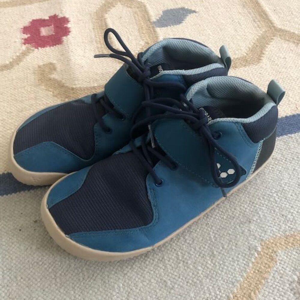 Vivobarefoot Primus Bootie Size 4K US/35J EU, blue, minimalist barefoot mid-boot